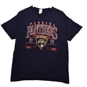 Florida Panthers NHL Graphic T-Shirt Men’s Large Navy Blue Hockey Hanes